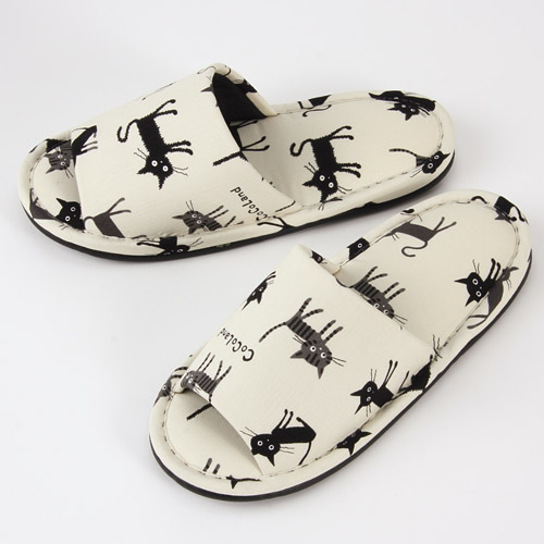 黒猫外縫いスリッパ - 画像2