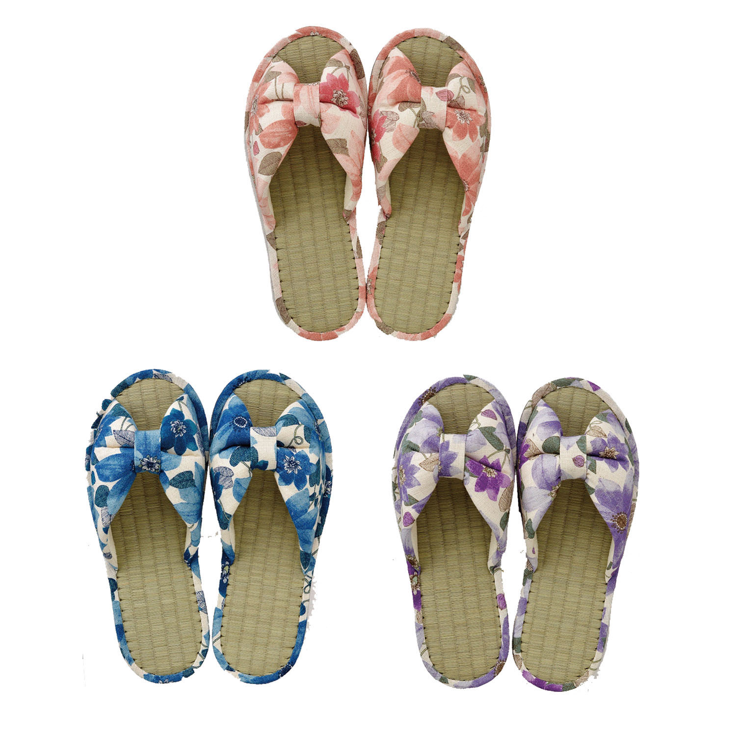 テッセン い草リボンスリッパ - 画像1