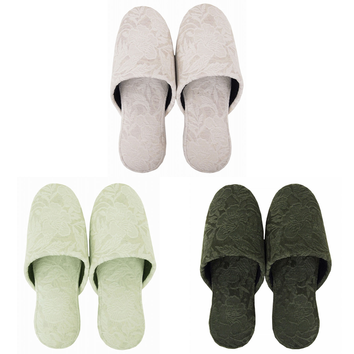 プレーンフラワー吊り込みスリッパ - 画像1