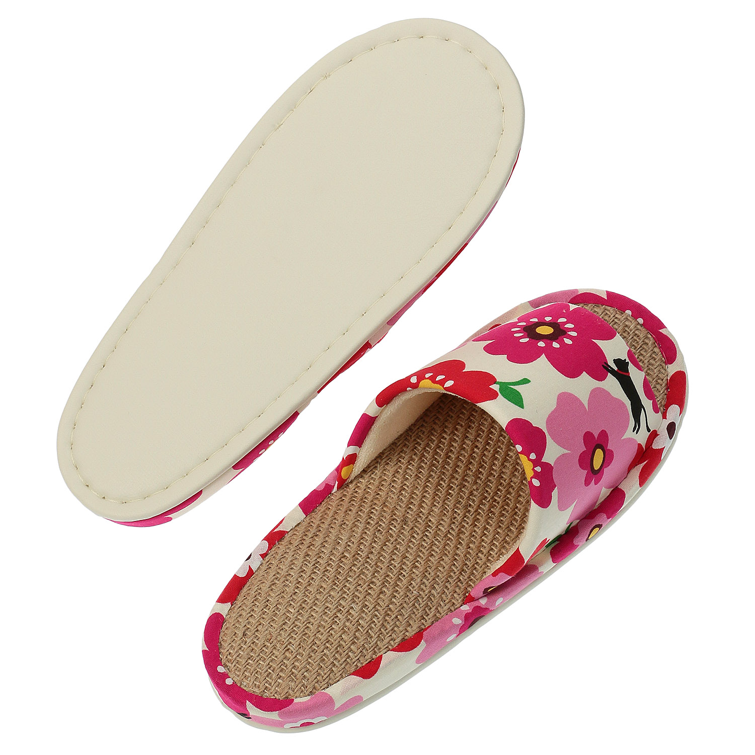 フラワーキャット麻中スリッパ - 画像3