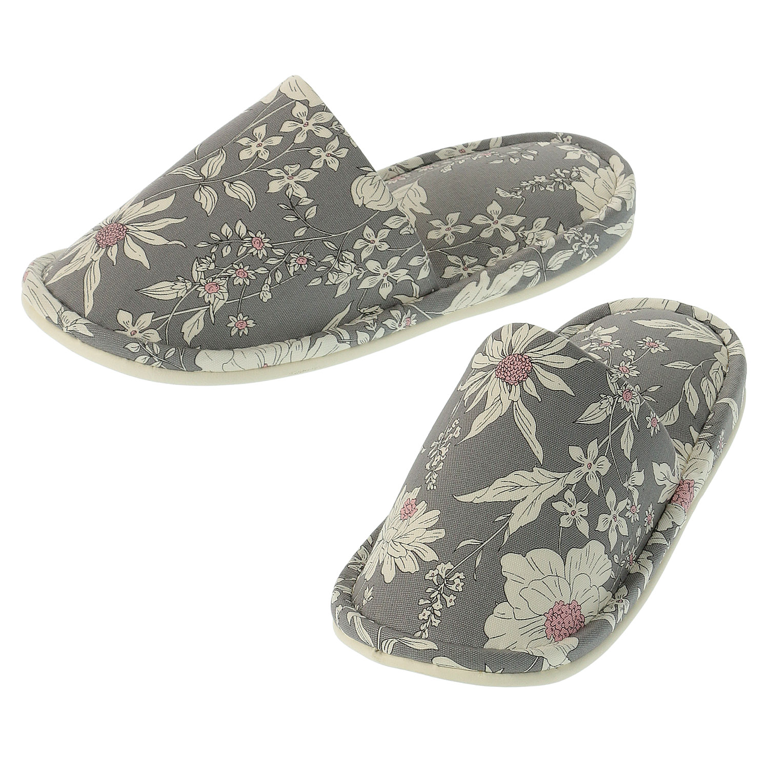 花柄外縫いスリッパ - 画像2