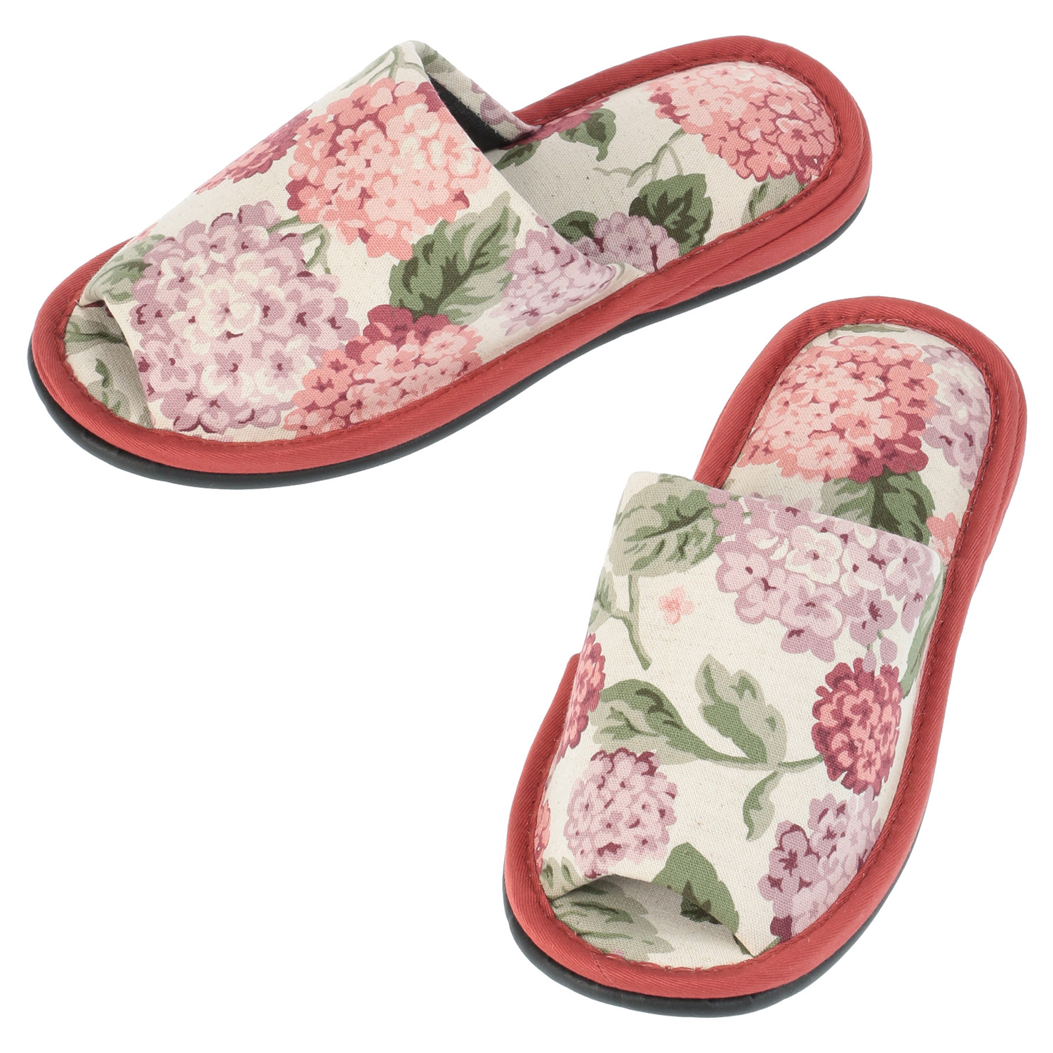 アジサイプリント外縫いスリッパ - 画像2