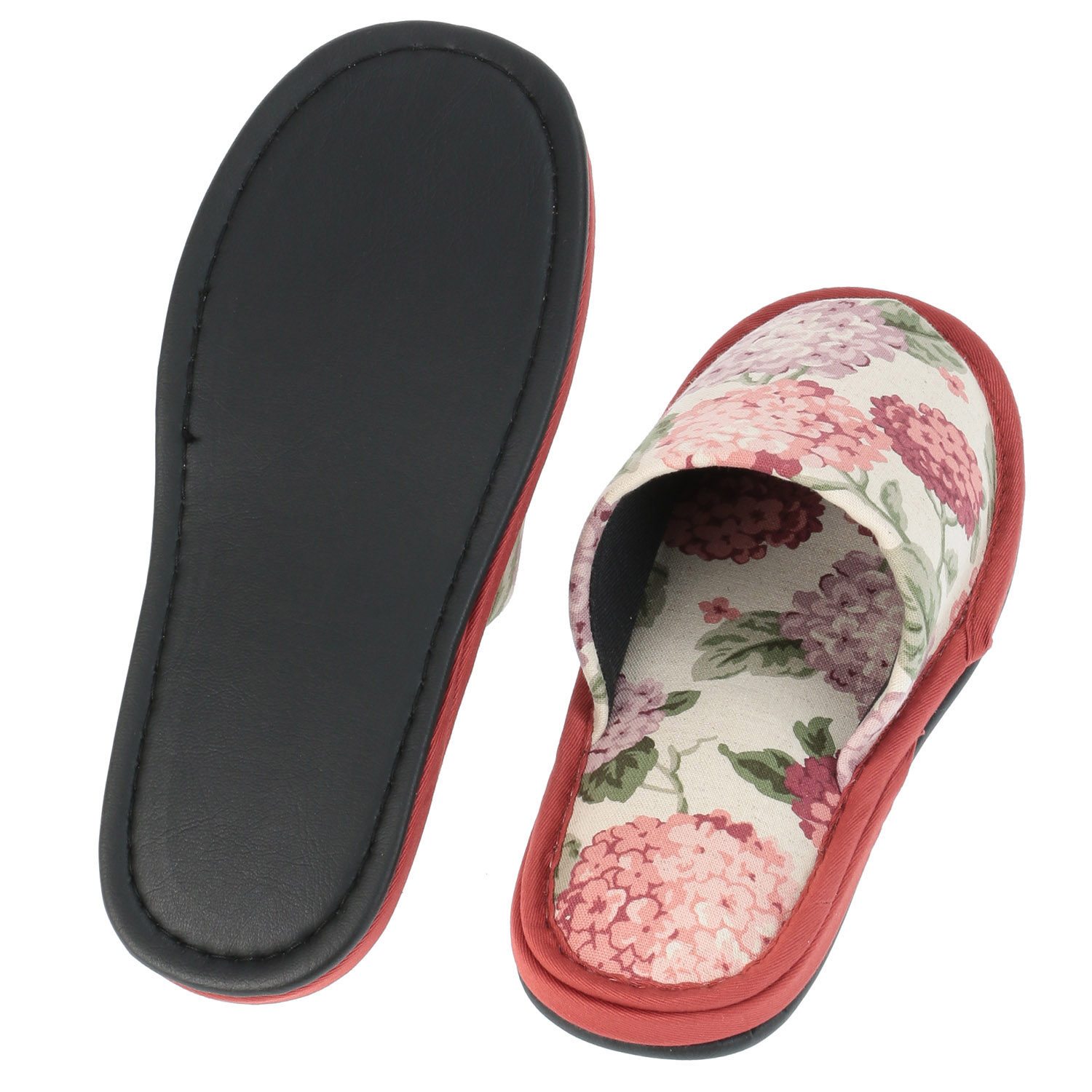 アジサイプリント外縫いスリッパ - 画像3