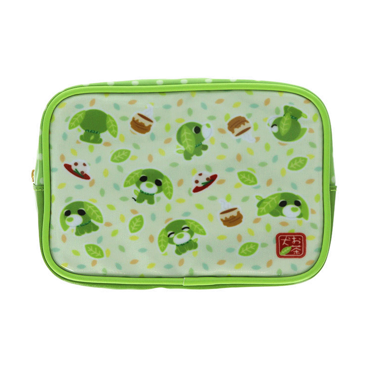 お茶犬 ラミネートポーチ リョク