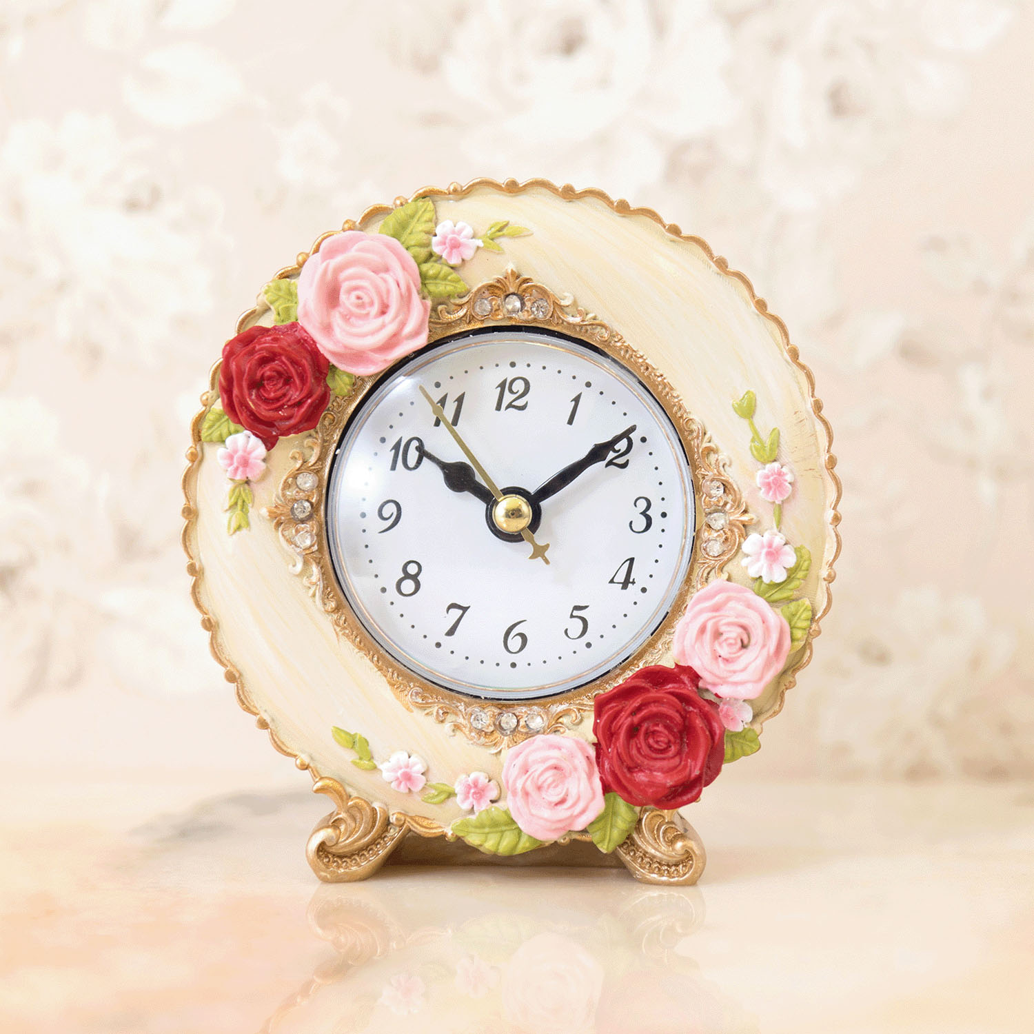 ラウンドテーブルクロック スプレンディッドローズ 置時計 - 画像5