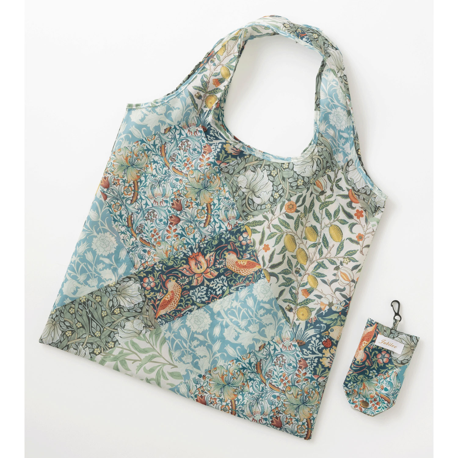 ウィリアムモリス柄 コンパクト収納 エコバッグ パッチワーク - 画像1