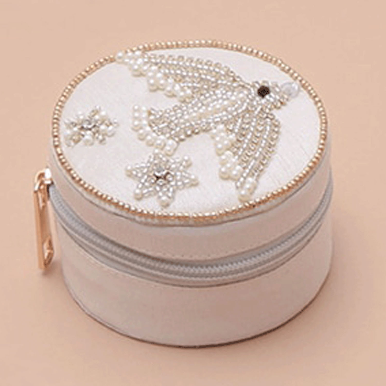 鳥刺繍 ラウンドケース - 画像1