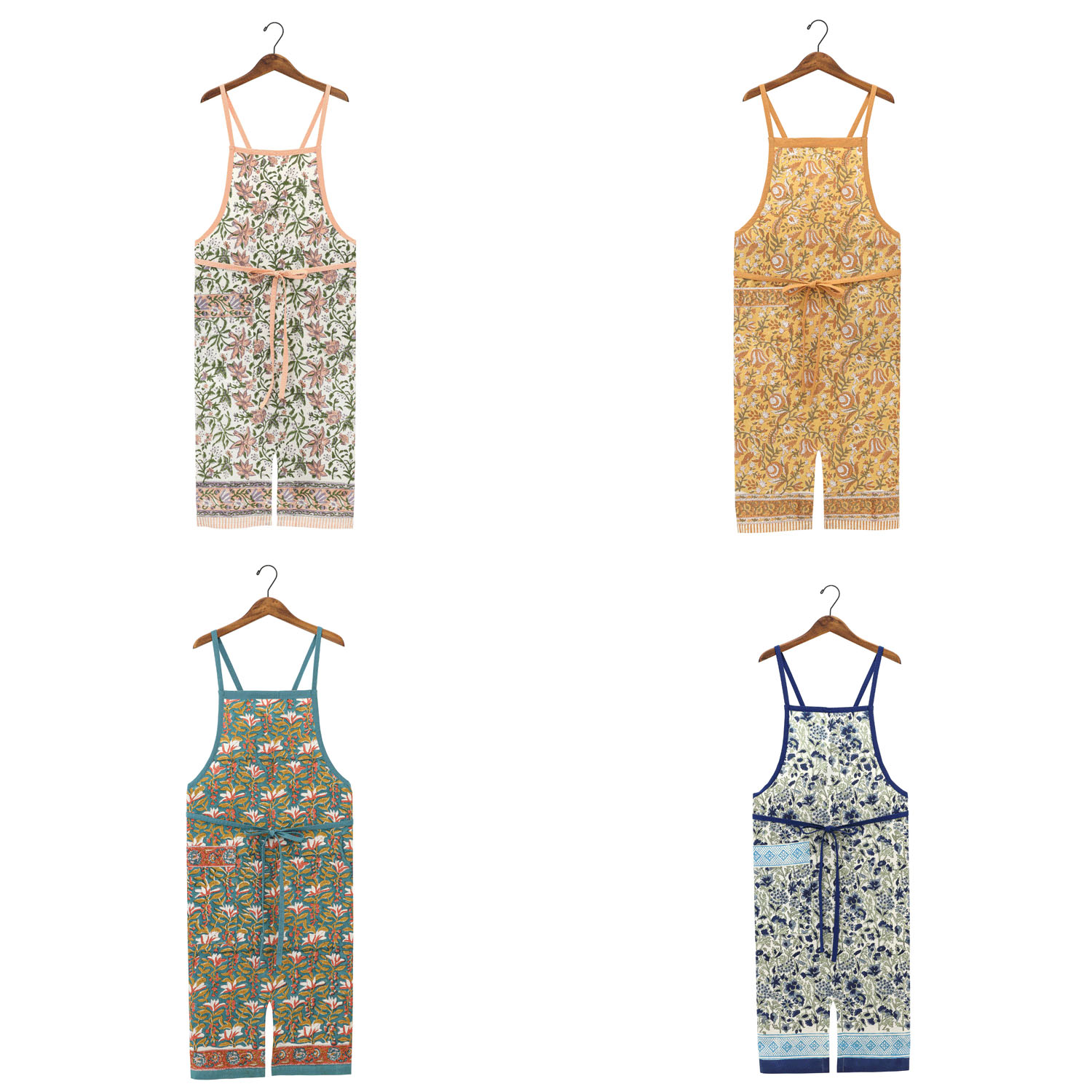 【在庫限り】エプロン カリーノブロックプリント - 画像1