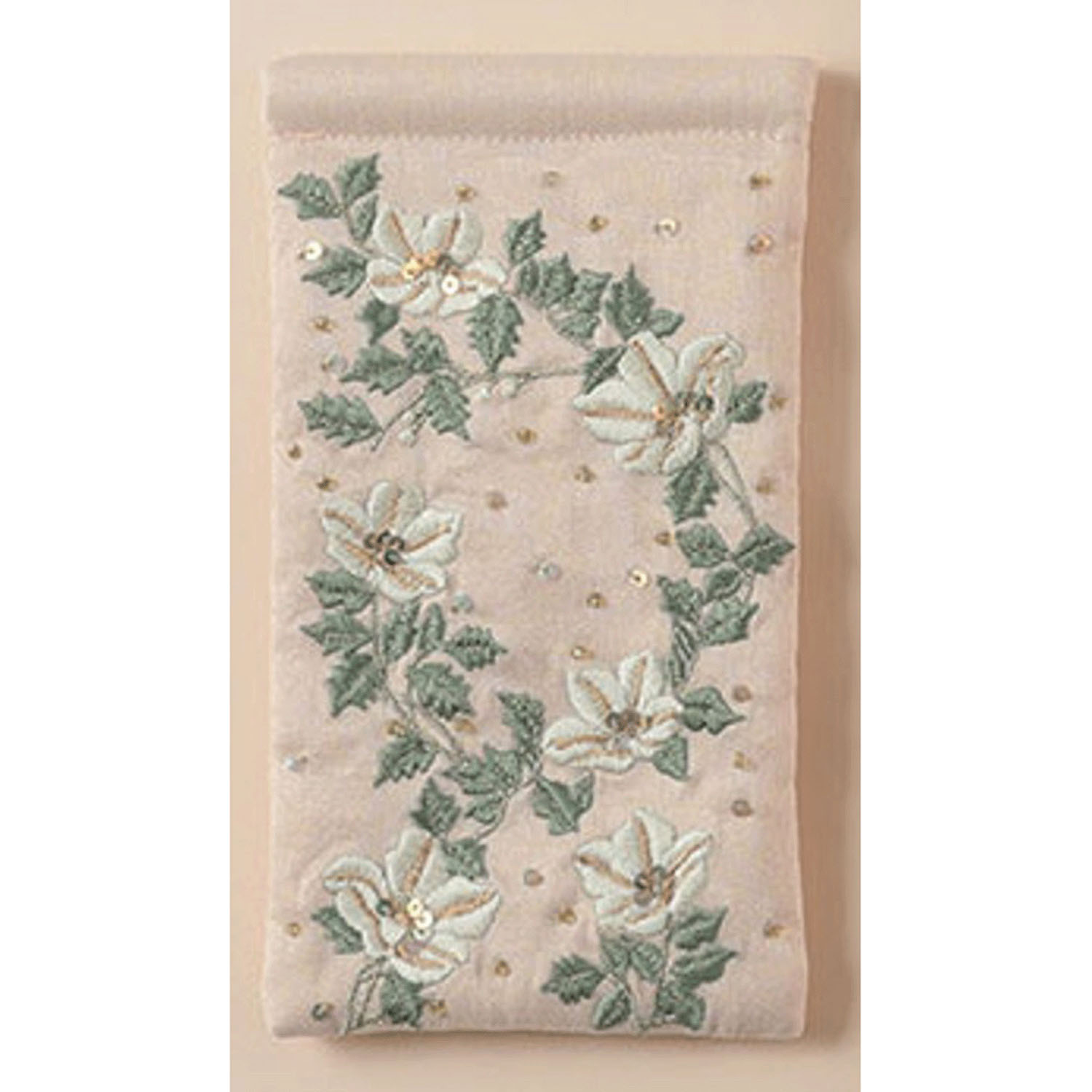 ビース刺繍 メガネケース ピンク - 画像1