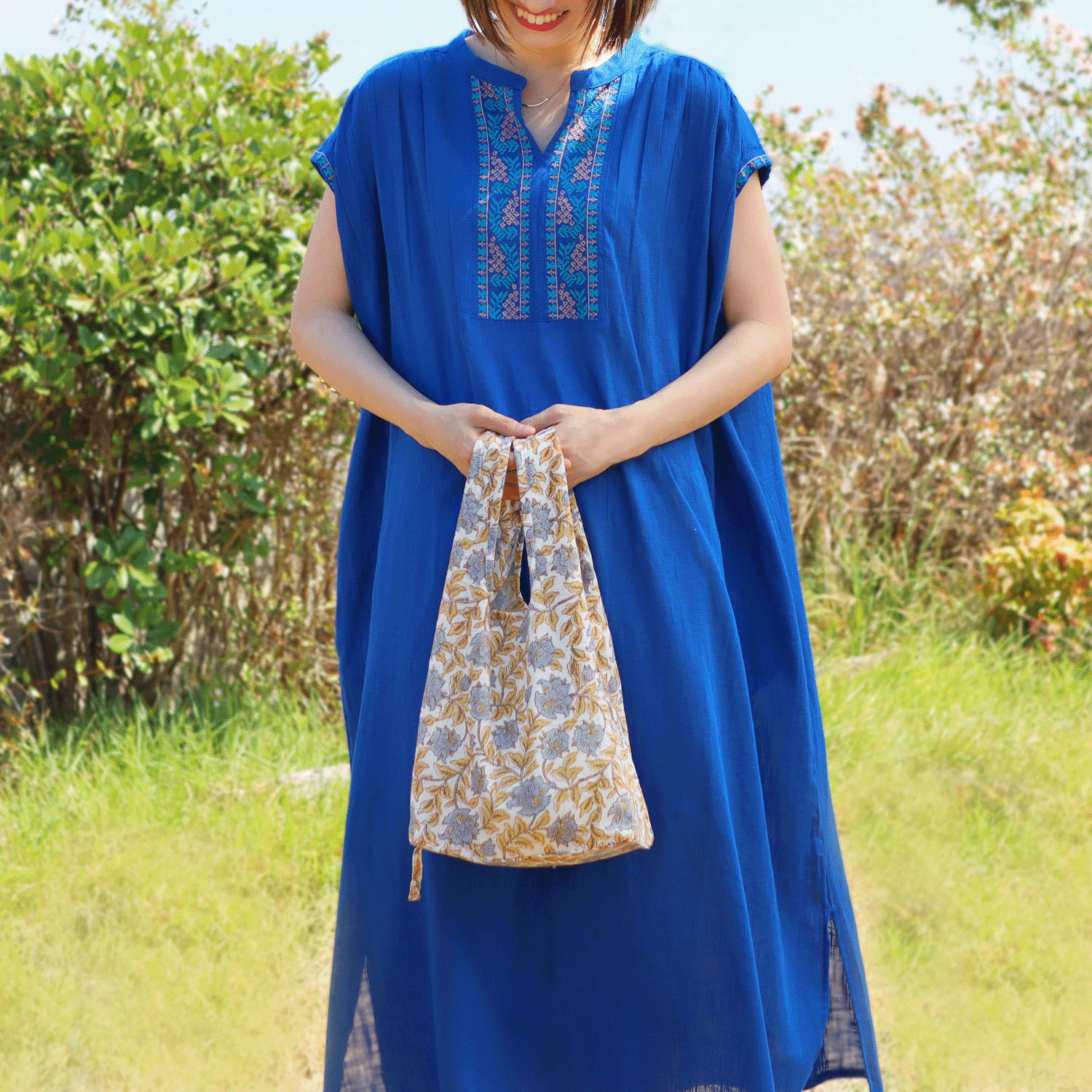 三つ折りエコバッグ アフリカンプリント - 画像2