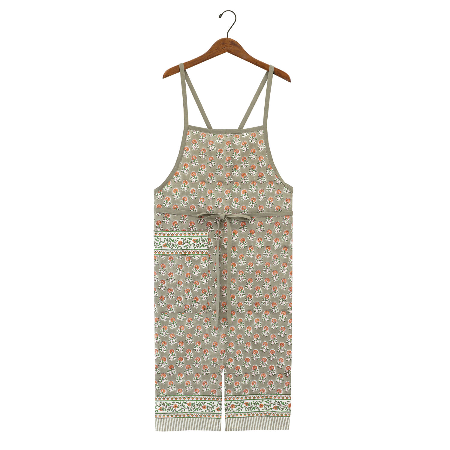 エプロン ボニータブロックプリント