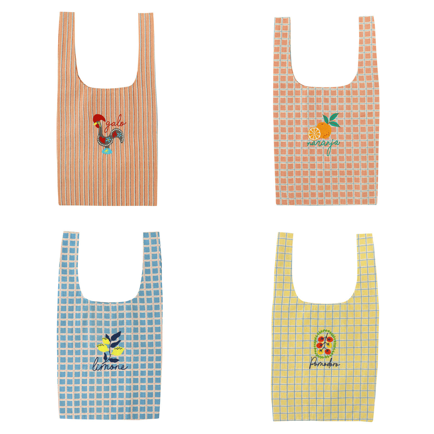 マルシェバッグ 南欧モチーフ - 画像1