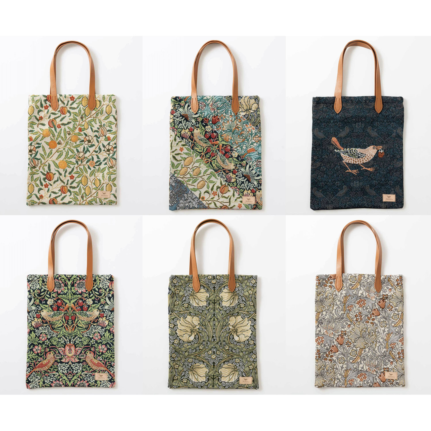 ウイリアム・モリス柄 ジャカード織 トートバッグ - 画像1