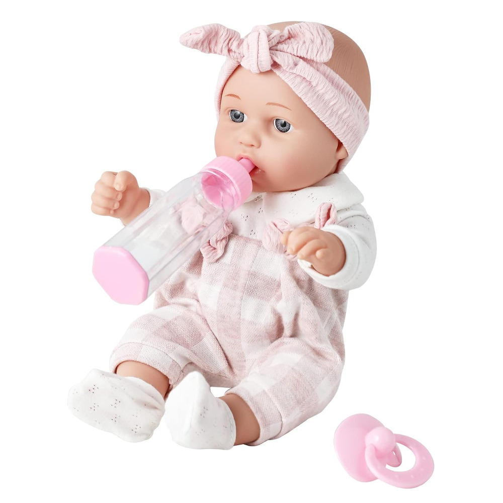 Enjoyin ベビードール 赤ちゃん 人形 12インチ ピンク ごっこ遊び おしゃぶり 哺乳瓶 ギフト プレゼント 女の子 