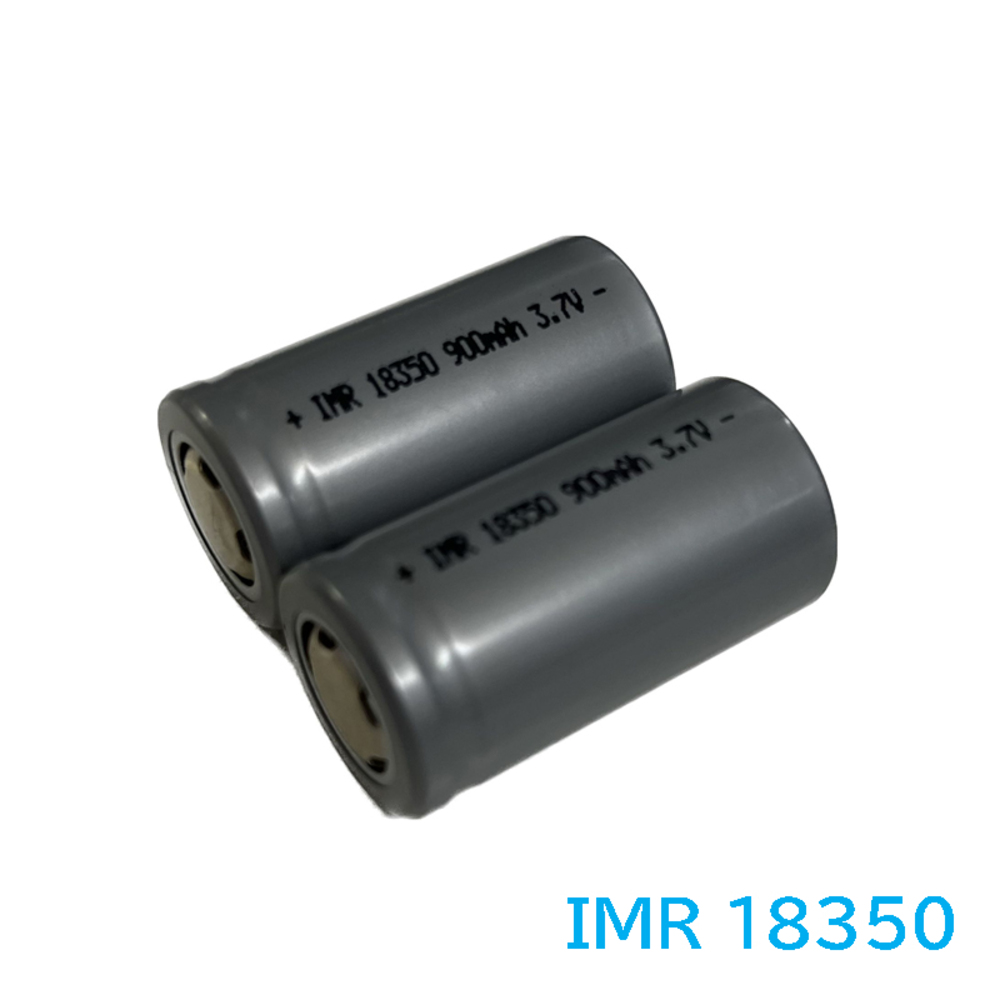 充電池 2個 IMR18350 900mAh 3.7V フラットトップ リチウムイオンバッテリー