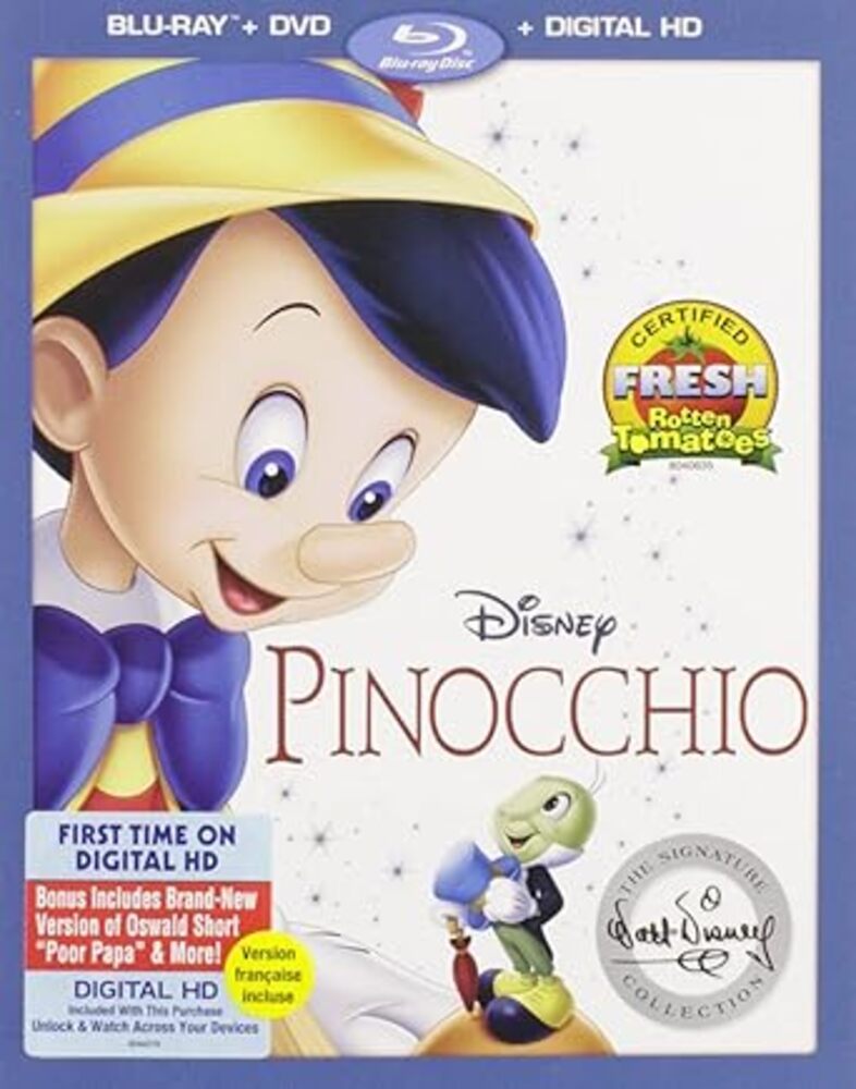ピノキオ Pinocchio ディズニー 英語版 海外版 Blu-ray DVD アニメ 英語学習 並行輸入品 オズワルド短編付き