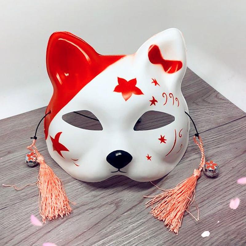 ハロウィン 狐のお面 マスク 仮面 プラ製 コスプレ ハーフマスク マスカレード パーティー 狐面 | 赤ポップ