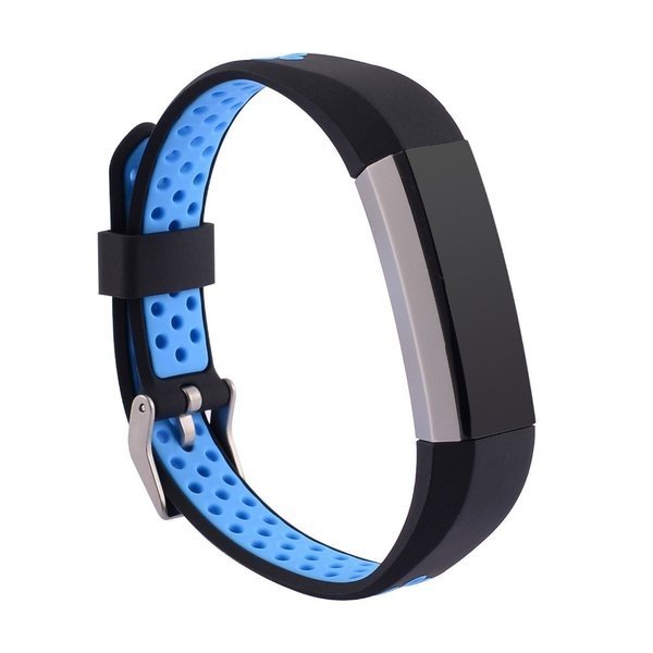 FitbitアルタHR 交換用 リストバンド シリコンストラップ 通気性 穴 スマートリストバンド時計 フィットビット | バリエーション:青