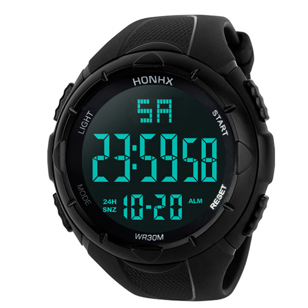 メンズミリタリーウォッチ アナログ デジタル スポーツ LED  腕時計  | バリエーション:ブラック