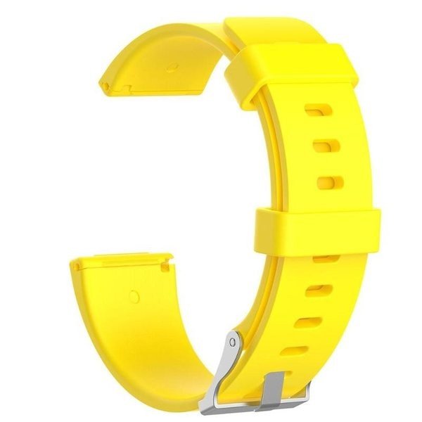 Fitbit Versa 交換ベルト シリコン スポーツリストバンド 腕時計 バンド ストラップ ブレスレット カラフル SLサイズ  | バリエーション:黄-S