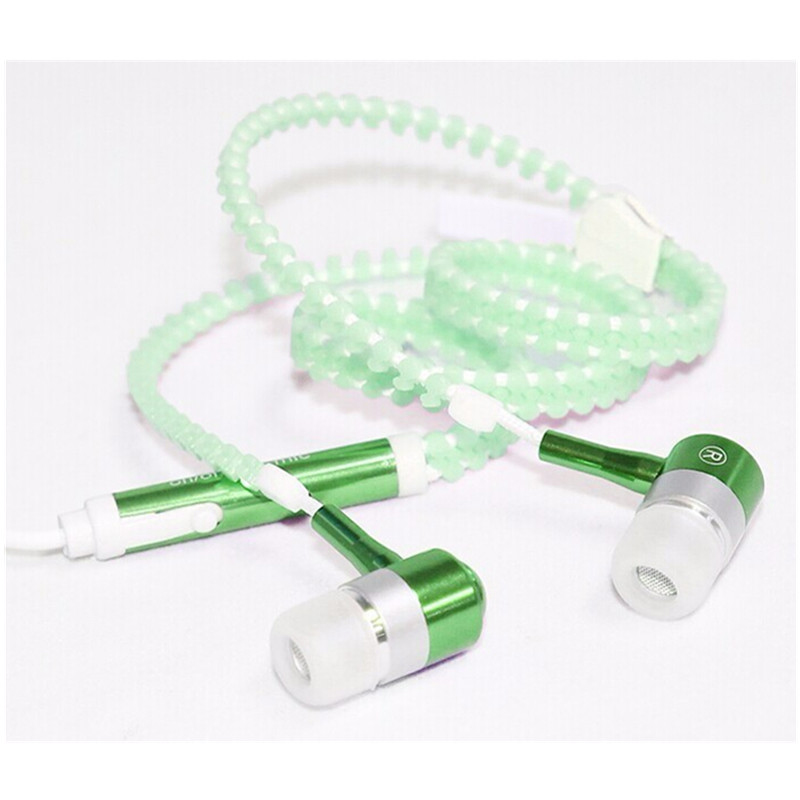 ヘッドセット ヘッドフォン 暗闇で光る ジッパーデザイン | 緑