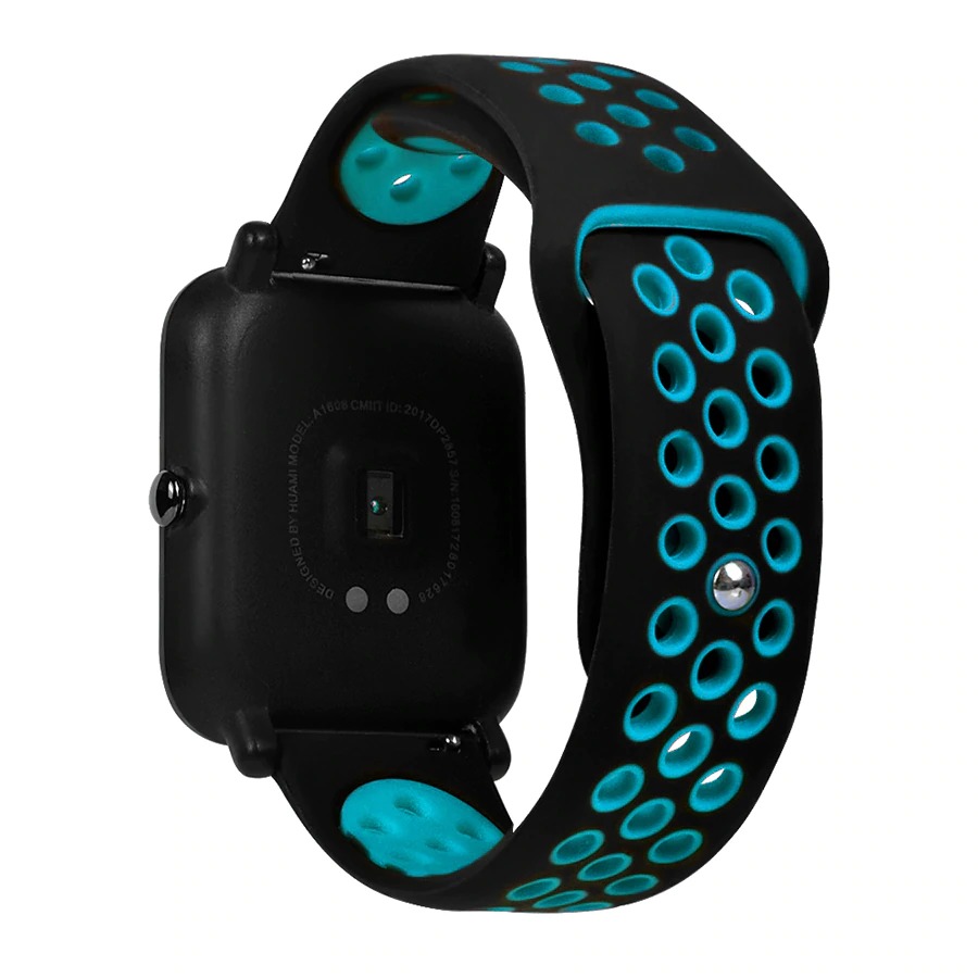 Xiaomi Huami Bip BIT 交換ベルト Amazfit PACE Lite 時計ストラップ 交換 Youth Smart Watch Amazfit Youth ダブルカラー シリコンバンド | ブラックブルー