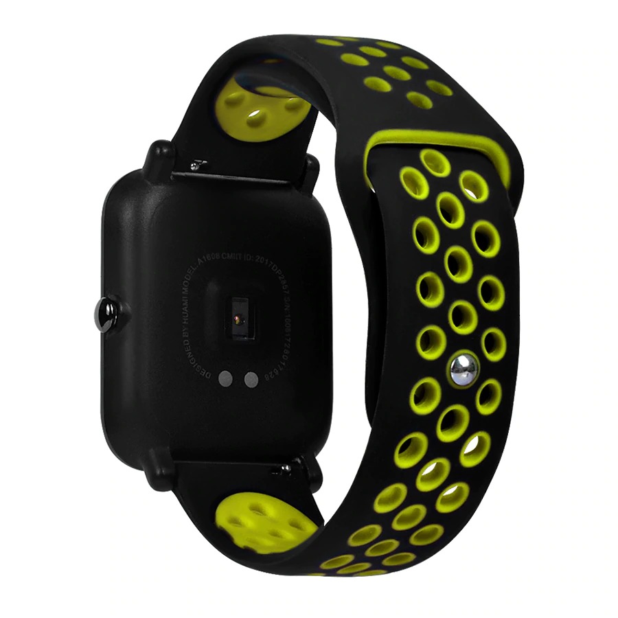 Xiaomi Huami Bip BIT 交換ベルト Amazfit PACE Lite 時計ストラップ 交換 Youth Smart Watch Amazfit Youth ダブルカラー シリコンバンド | ブラックグリーン