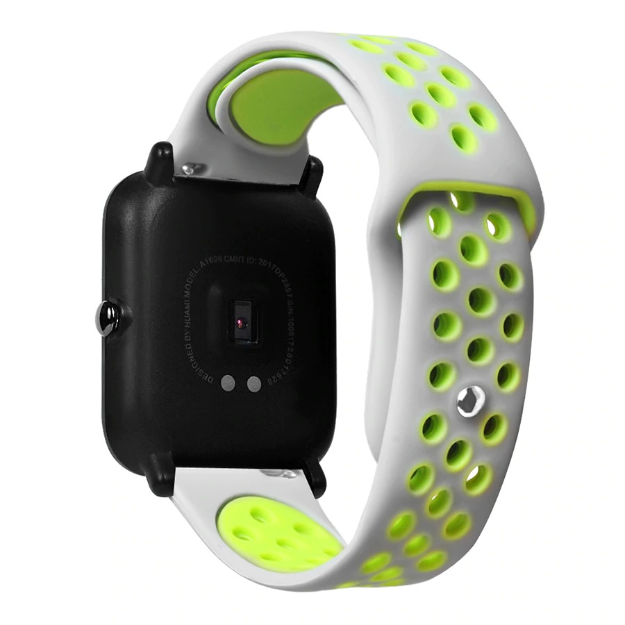 Xiaomi Huami Bip BIT 交換ベルト Amazfit PACE Lite 時計ストラップ 交換 Youth Smart Watch Youth ダブルカラー シリコンバンド | グレーグリーン