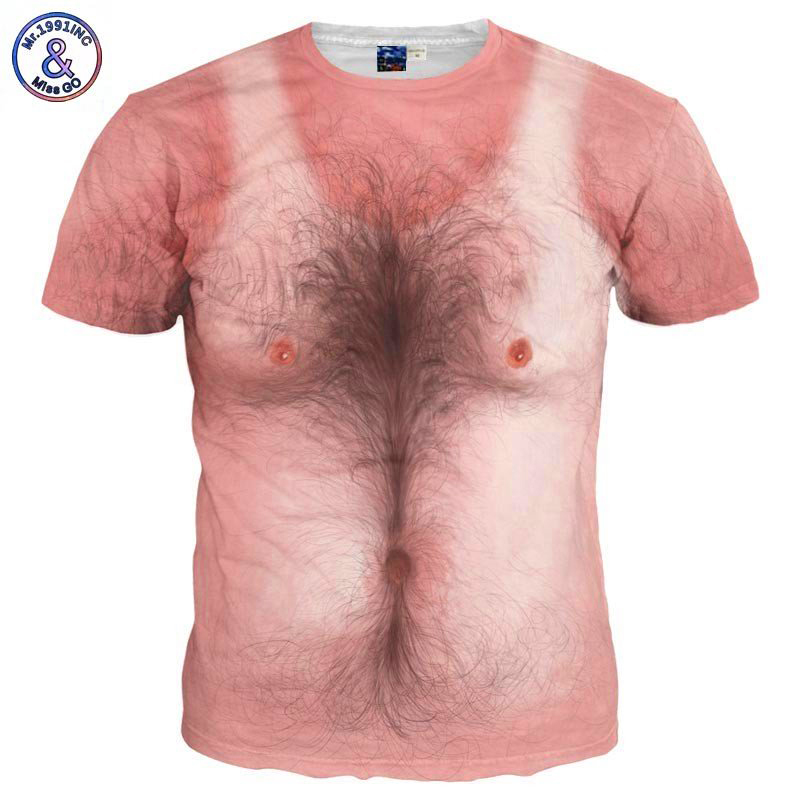 筋肉 胸毛 Tシャツ 3Dプリント 男女兼用 面白いプリント 胸毛 のマッスルティー 筋肉印刷 仮装 コスプレ パーティー | M