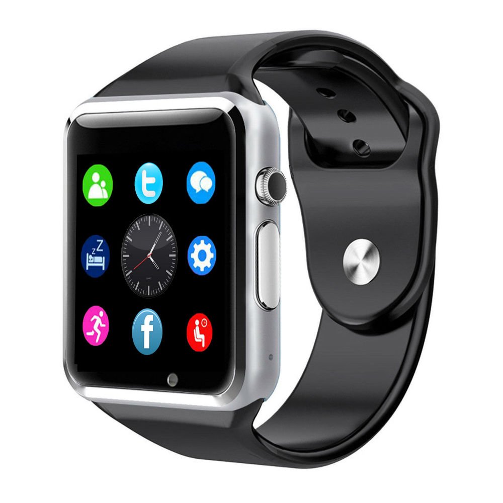 A1 スマートウォッチ Bluetooth搭載 多機能腕時計 スマートデジタル腕時計 Bluetooth | シルバーx黒