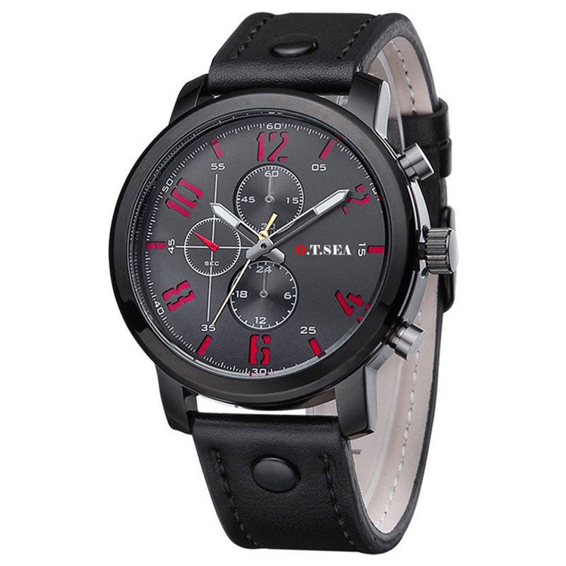 クォーツ アナログ 腕時計 ファッション OTSEA ブランド カジュアルウォッチ メンズ ミリタリー スポーツウォッチ | ブラック