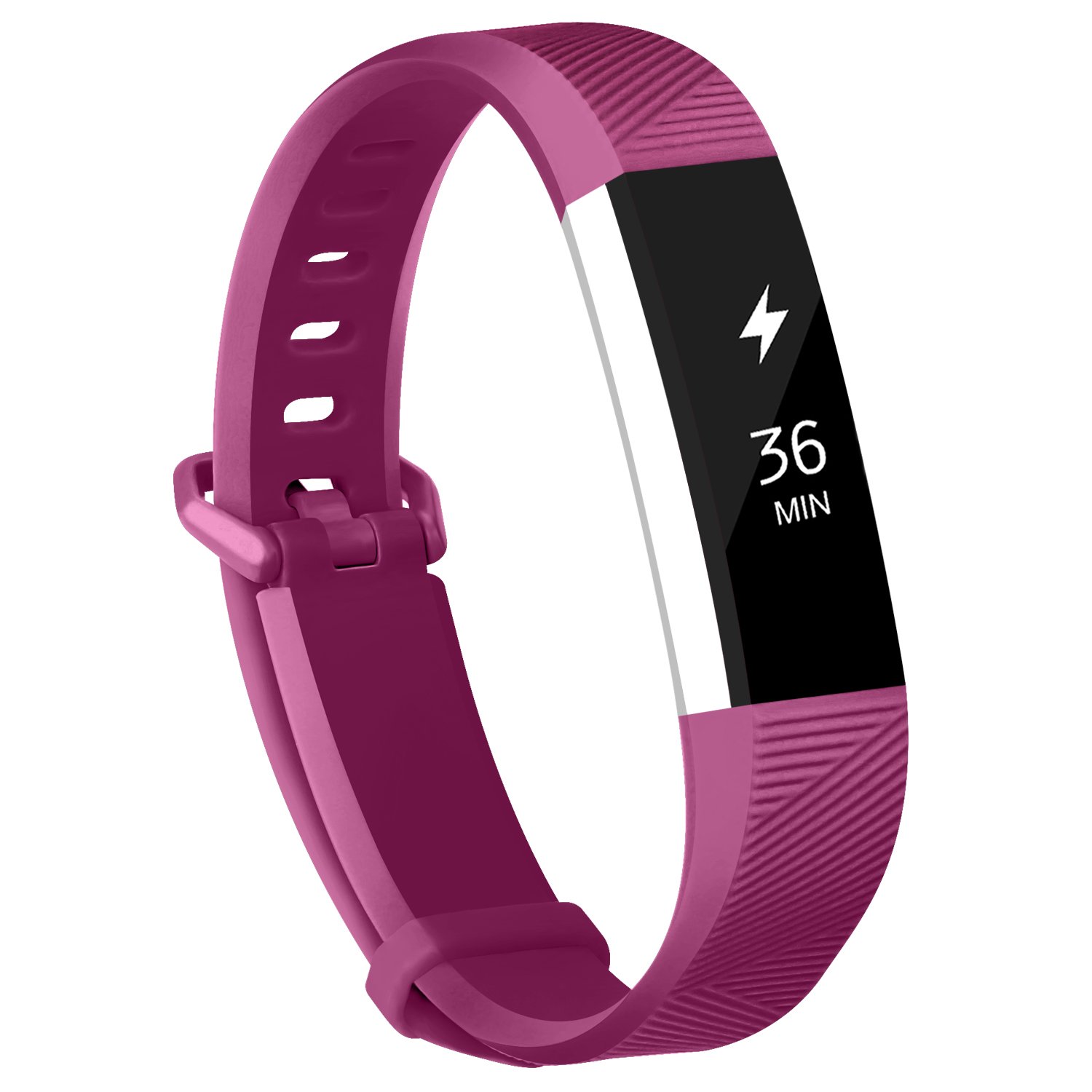  12色 シリコン時計バンド 交換 FitbitアルタHR リストバンド シリコンストラップ クラスプ スマートリストバンド時計  | バリエーション:濃紫