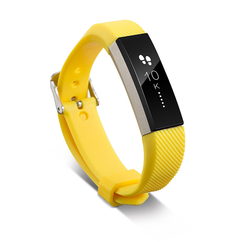 11色 シリコンウォッチバンド Fitbitアルタ HRスマートリストバンドウォッチ 交換 リストバンド シリコン ストラップ | 黄