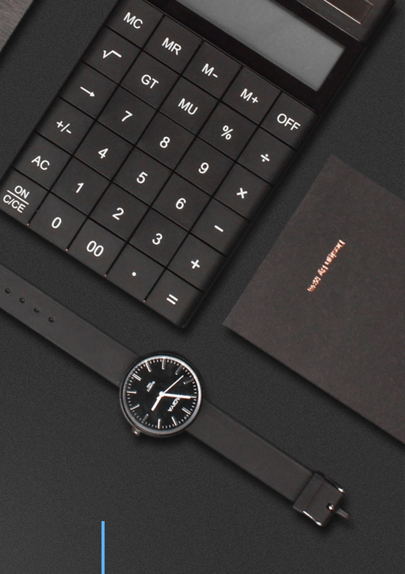 12桁のモダンな電卓デュアルパワーM＆Gカラーキュキュレーターかわいい小さなソーラー電卓科学計算機　黒色 | 黒