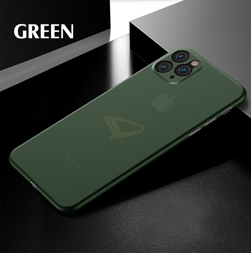 スマホケース iphone11 超薄型 耐衝撃ケース グリーン 無地 | 緑色