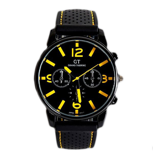 レーシングデザイン メンズ腕時計 ウォッチ PINBO クォーツミリタリー腕時計 | バリエーション:黄