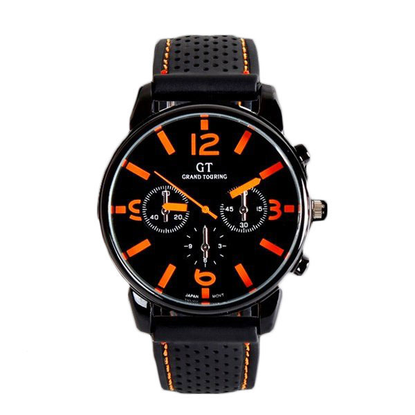 レーシングデザイン メンズ腕時計 ウォッチ GT クォーツミリタリー腕時計 | バリエーション:オレンジ