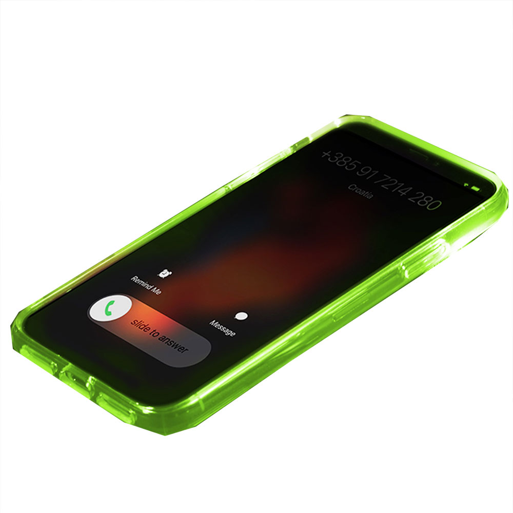 iPhoneXケース LED クリスタルクリアシェルカバー アイフォンX | グリーン