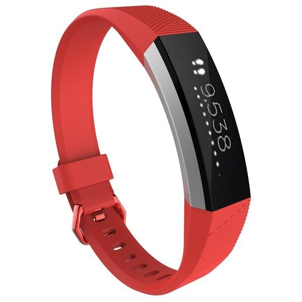  12色 シリコン時計バンド 交換 FitbitアルタHR リストバンド シリコンストラップスマートリストバンド時計  | バリエーション:赤