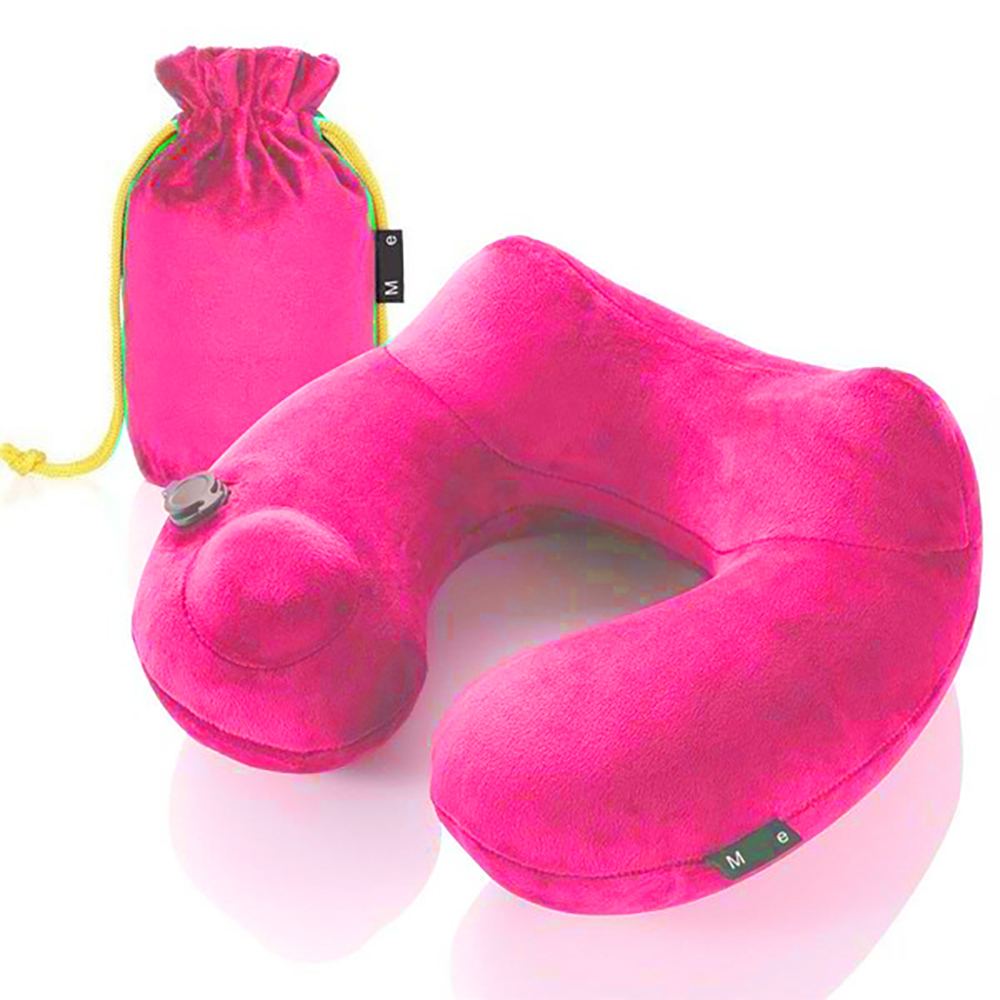 ネックピロー U型まくら 携帯枕 洗えるカバー 旅行枕 旅行用品 飛行機 トラベル 収納ポーチ付 | ピンク