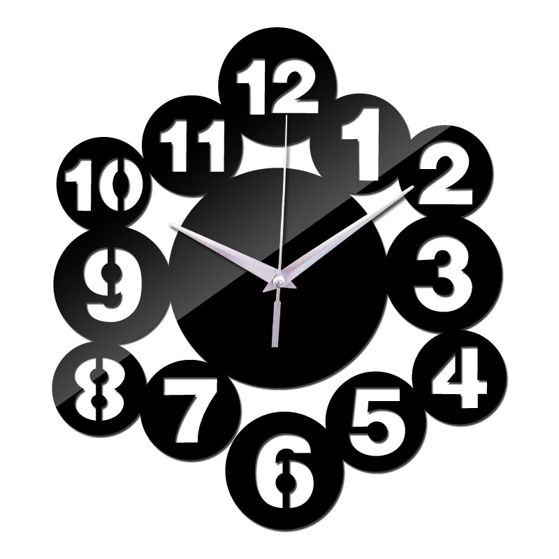ウォールクロック アクリル 時計 horloge  clock モダン デザイン 大きな 装飾 マルチスライスセット | 黒