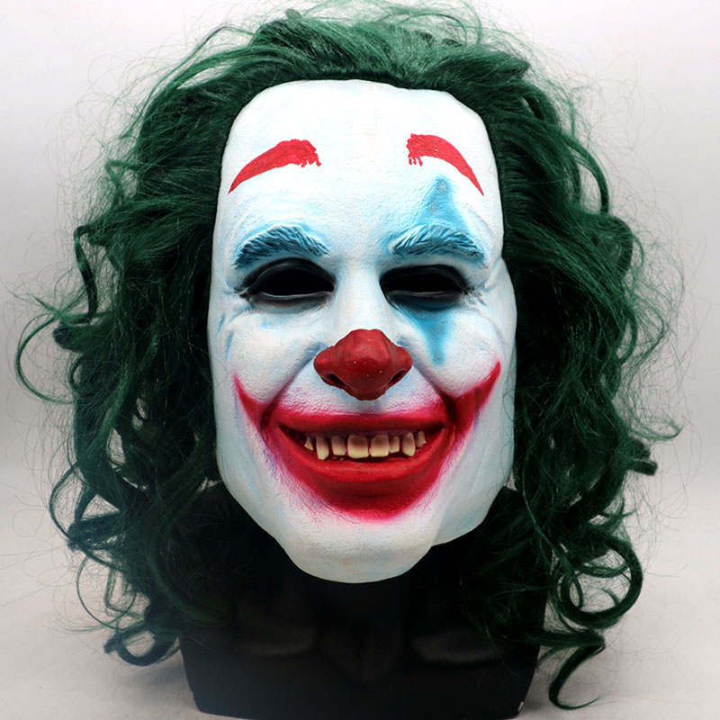 だま屋 / ハロウィン ジョーカー Joker アーサー フレック なりきりセット スーツ ベスト Ｙシャツ ウィッグ付きマスク コスプレ4点セット  忘年会 パーティー | L