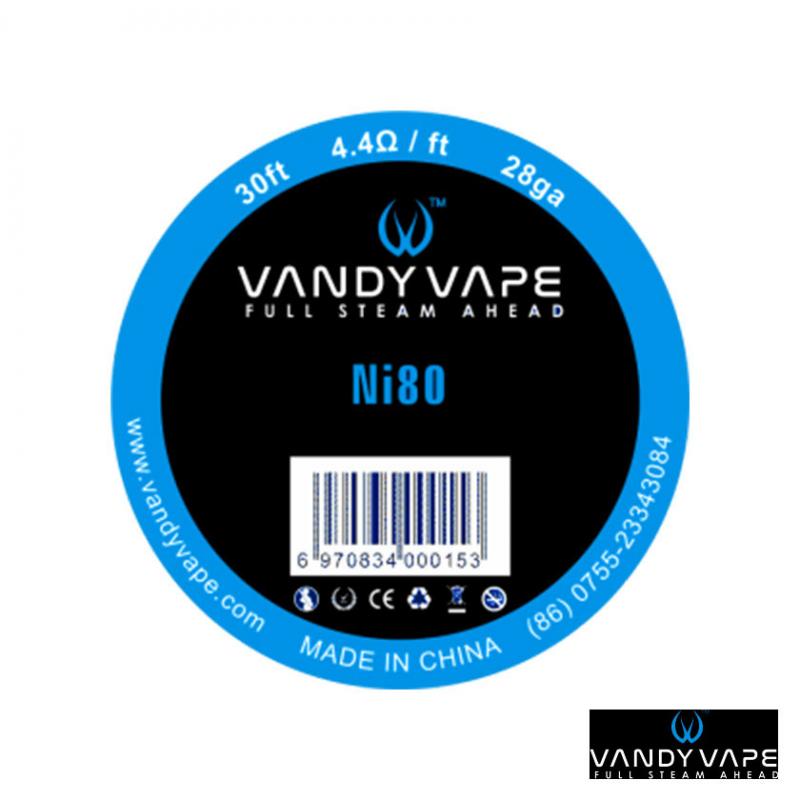 バンディベイプ Vandy Vape ピュアニッケル Ni80 ワイヤー28ga 30フィート RDA RBA 用 コイル