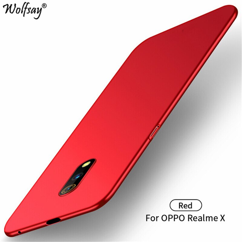 スマホケース 超薄型 スマホカバー Wolfsay Oppo K3 硬質 Realme X 6.53 インチ | 赤