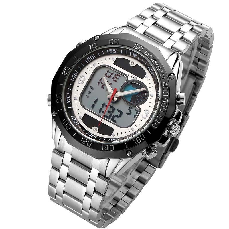 デザイン ソーラーウォッチ LED デジタル腕時計 メンズ 腕時計 生活防水 ファッション スポーツ ミリタリー ドレスウォッチ  | 黒