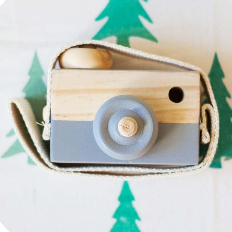 かわいい木製のカメラ おもちゃ ベビー キッズルーム インテリア 雑貨 子供 誕生日 ギフト 北欧スタイル  写真 小道具 | グレー