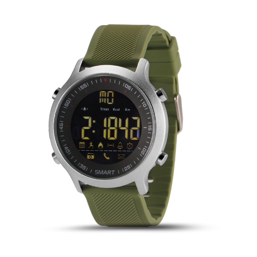 スマートウォッチ EX18 スポーツ 運動 IP67防水 長時間バッテリー Bluetooth 歩数 距離 カロリー 多機能腕時計 | カラー:グリーン