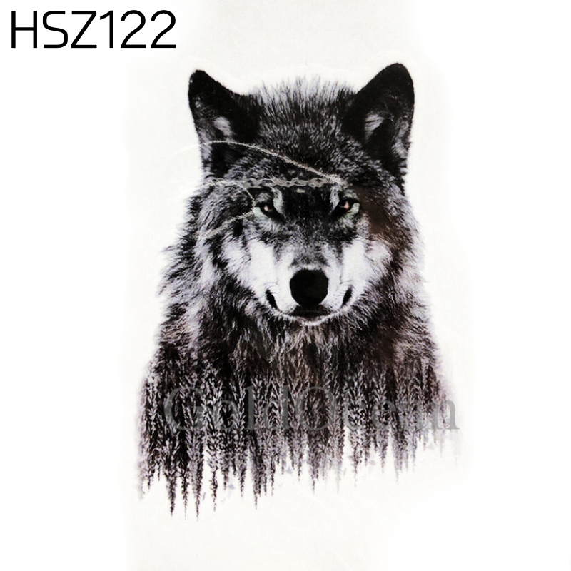 タトゥーシール オオカミ コスプレ ファッション インスタントタトゥー 黒 防水 かっこいい ユニセックス 狼 | HSZ122