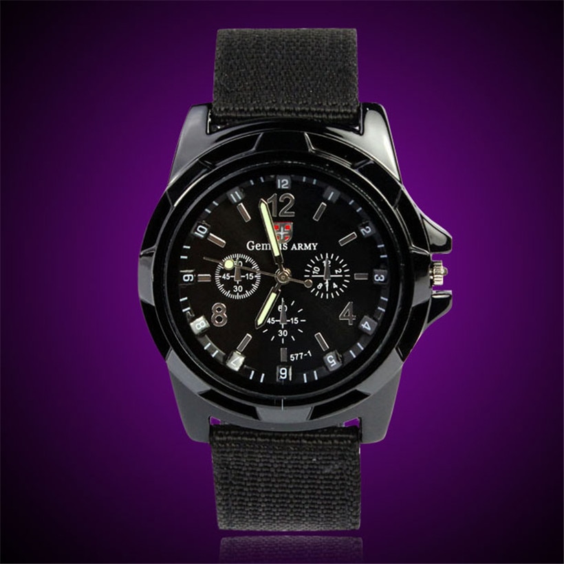 男 腕時計 Gemius Army Racing Force スポーツメンズオフィサー Fabric Band 腕時計 ブランド 高級 メンズ | ブラック