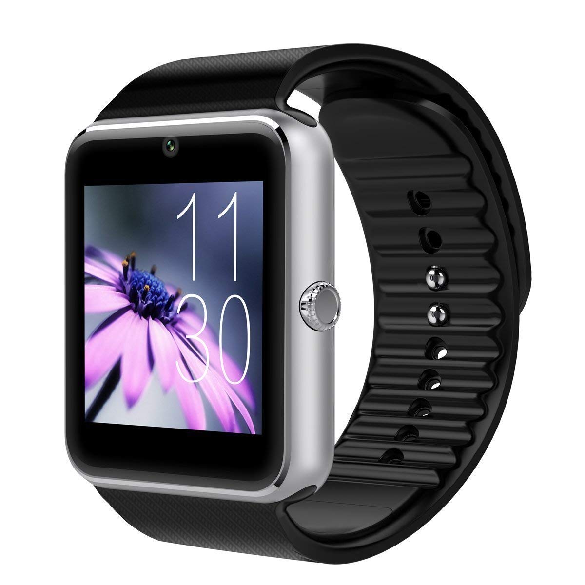 スマート ウォッチ Smart Watch GT08 Bluetooth接続 Android搭載 四角形 歩数/カロリー計算など多機能 腕時計 | カラー:シルバーｘブラック